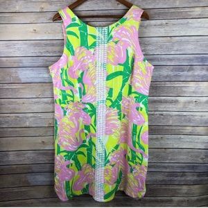 Lily Pulitzer Fan Dance Flamingo Shift Dress